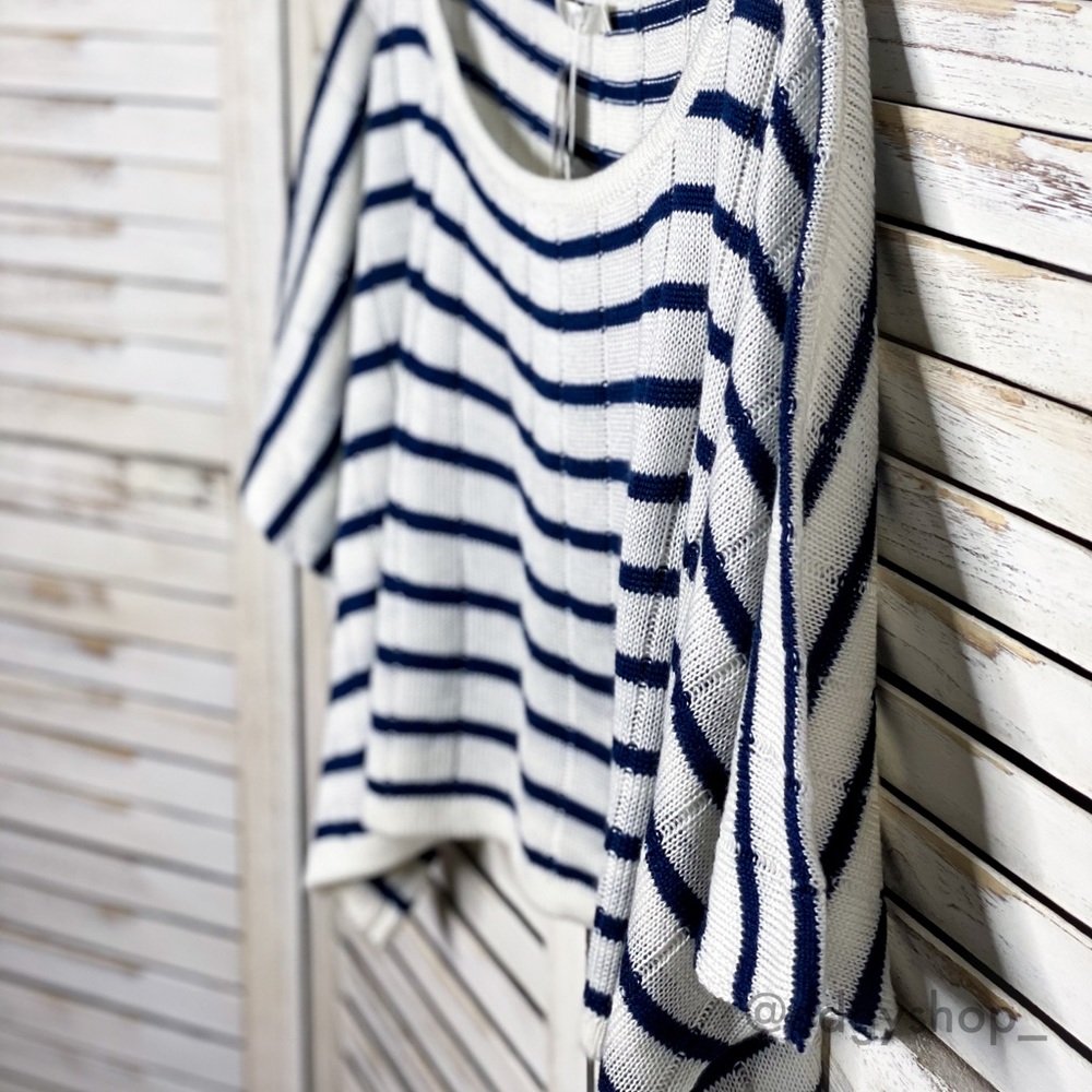 LF | Millau Crop Boxy S/S Striped Sweater - Picture 2 of 7